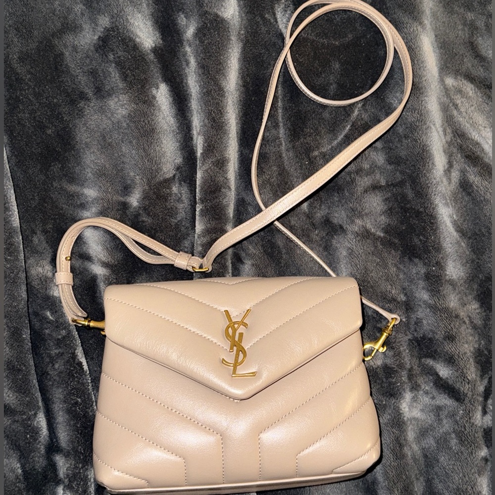 Yves Saint Laurent Beige Leather Crossbody Bag